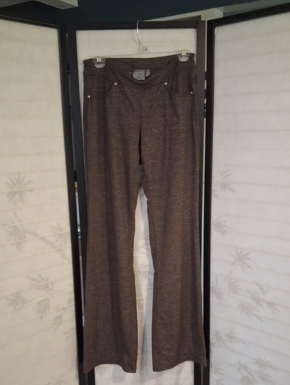 Athleta Wide-Leg Stretch Pants in Heathered Brown